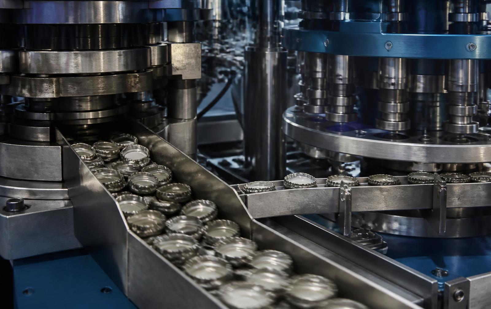 High-speed press and lining line producing metal Crown caps